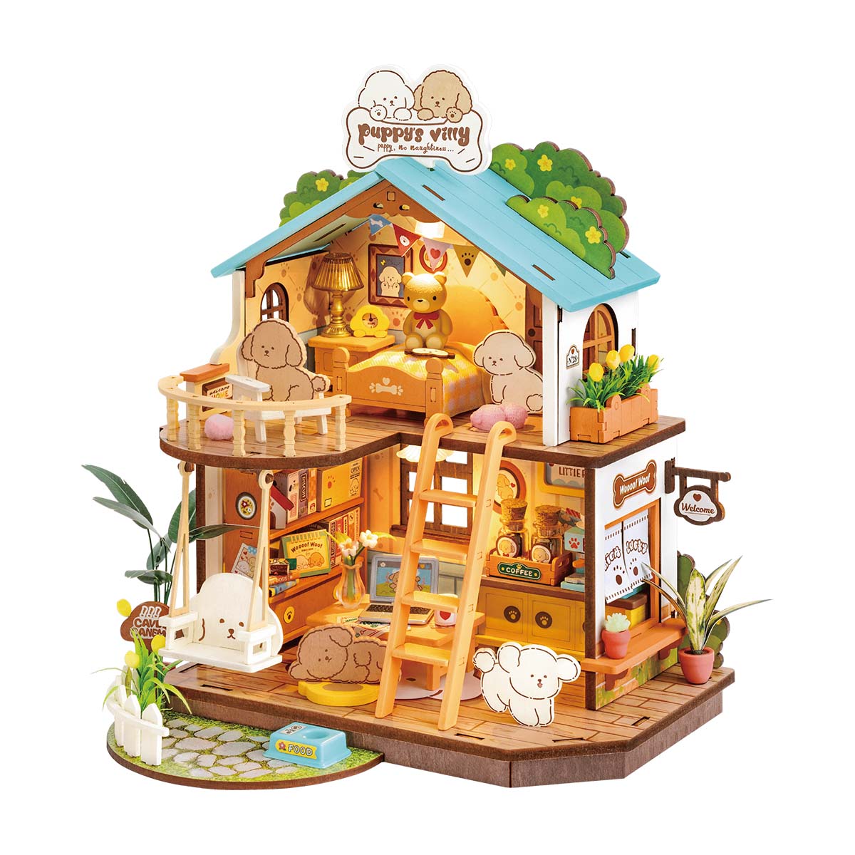 Puppy's Cozy Villa DIY Miniature House Kit