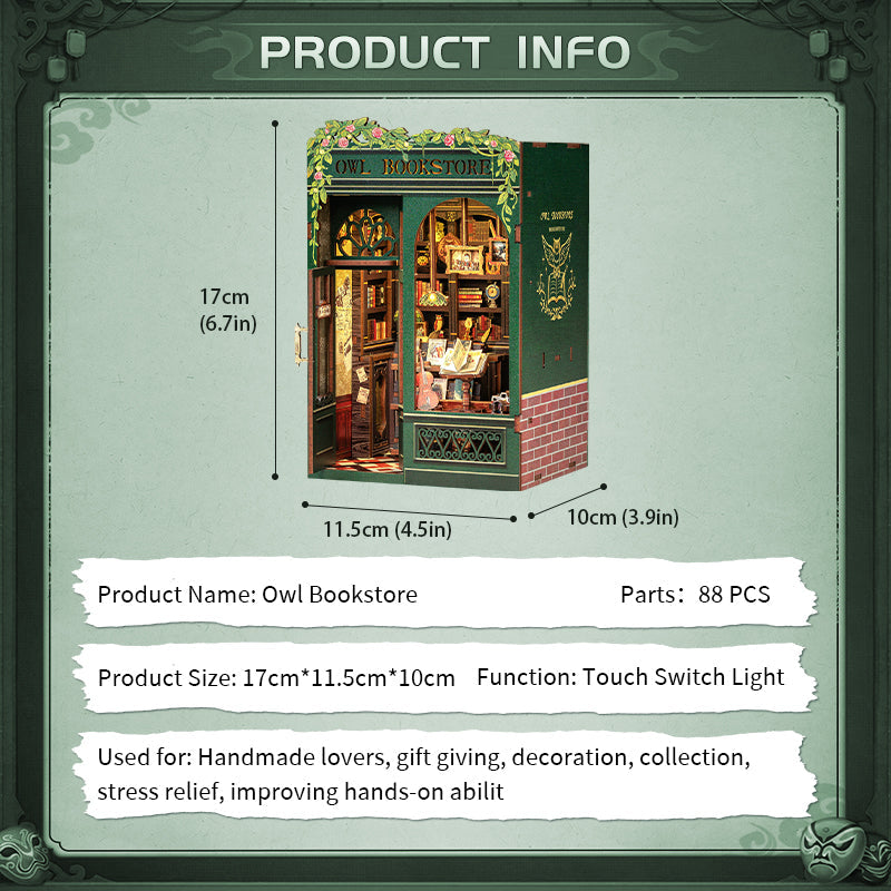 Owl Bookstore Book Nook Kit
