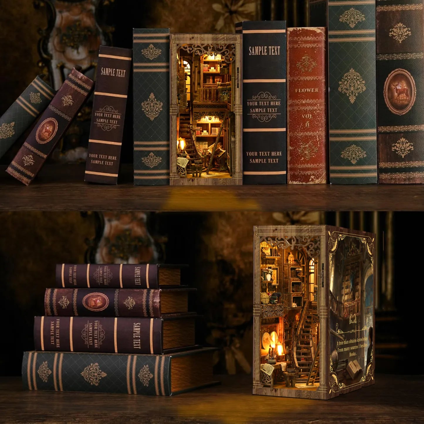 Ancient Book Collection Room Book Nook Kit