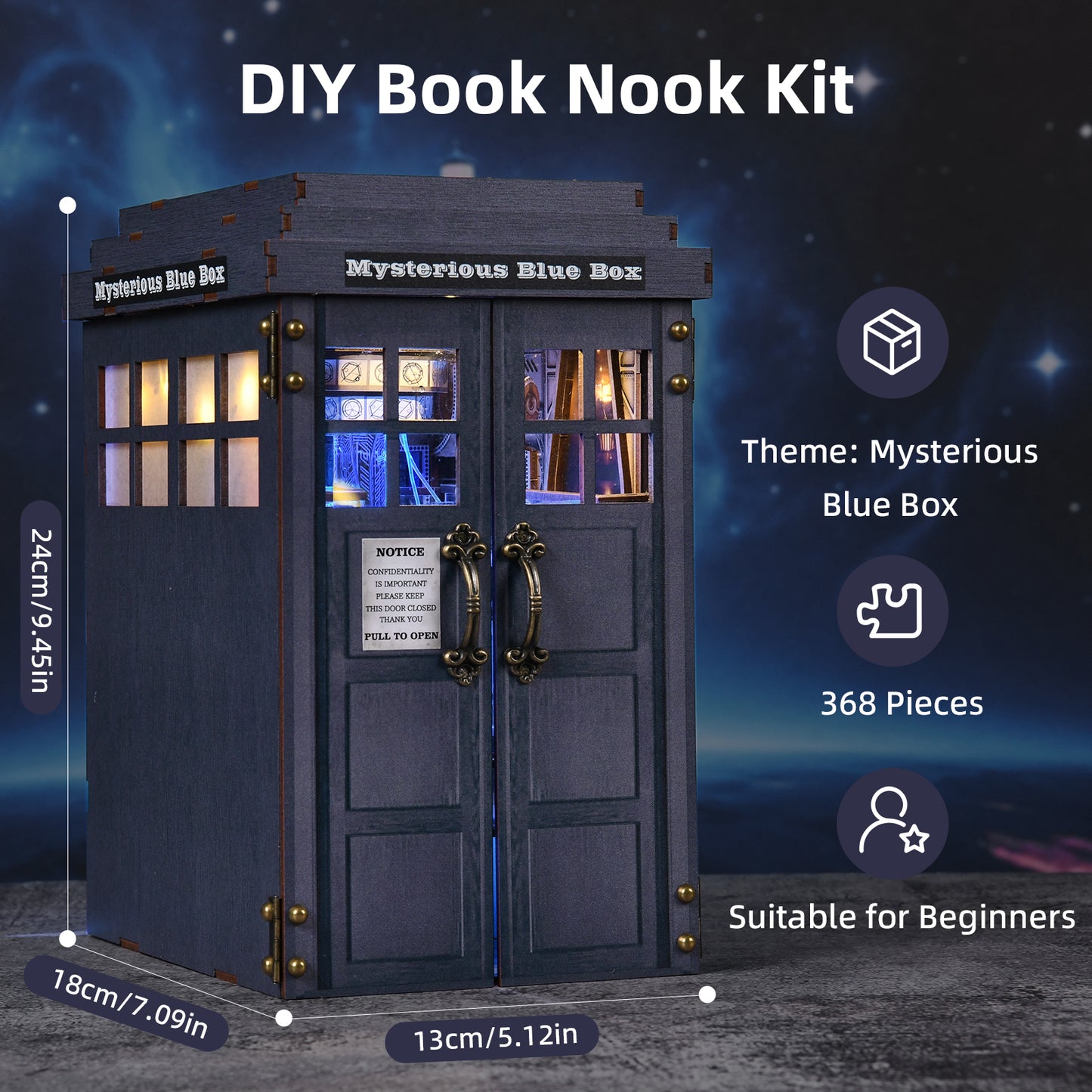 Mysterious Blue Box DIY Book Nook Kit