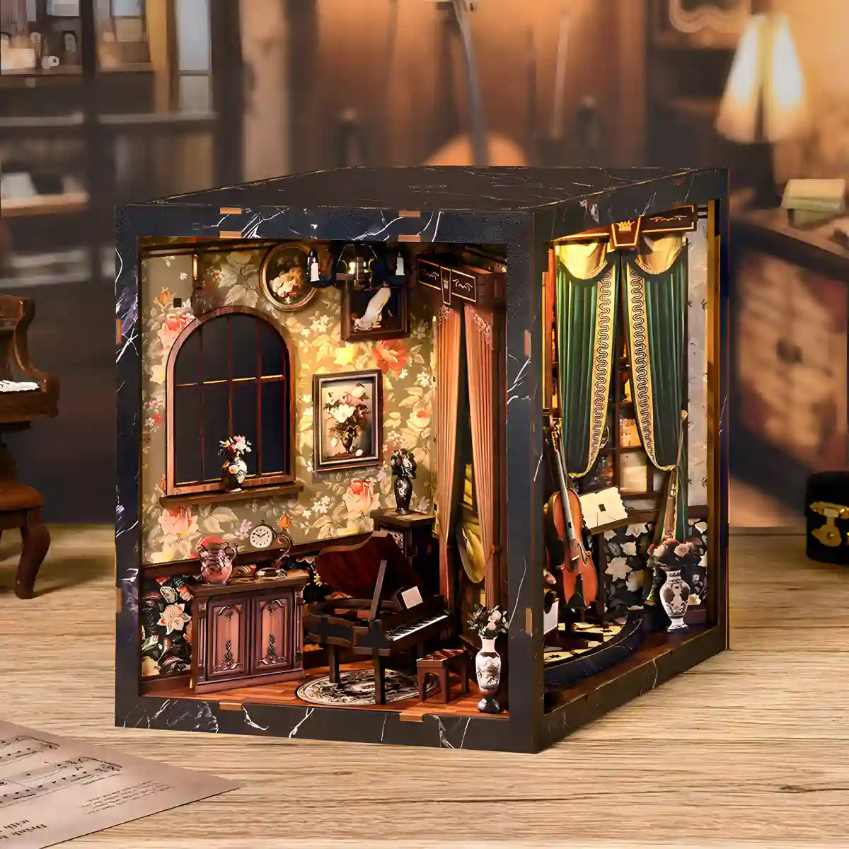 European Melody Musical Instrument Box DIY Book Nook Kit