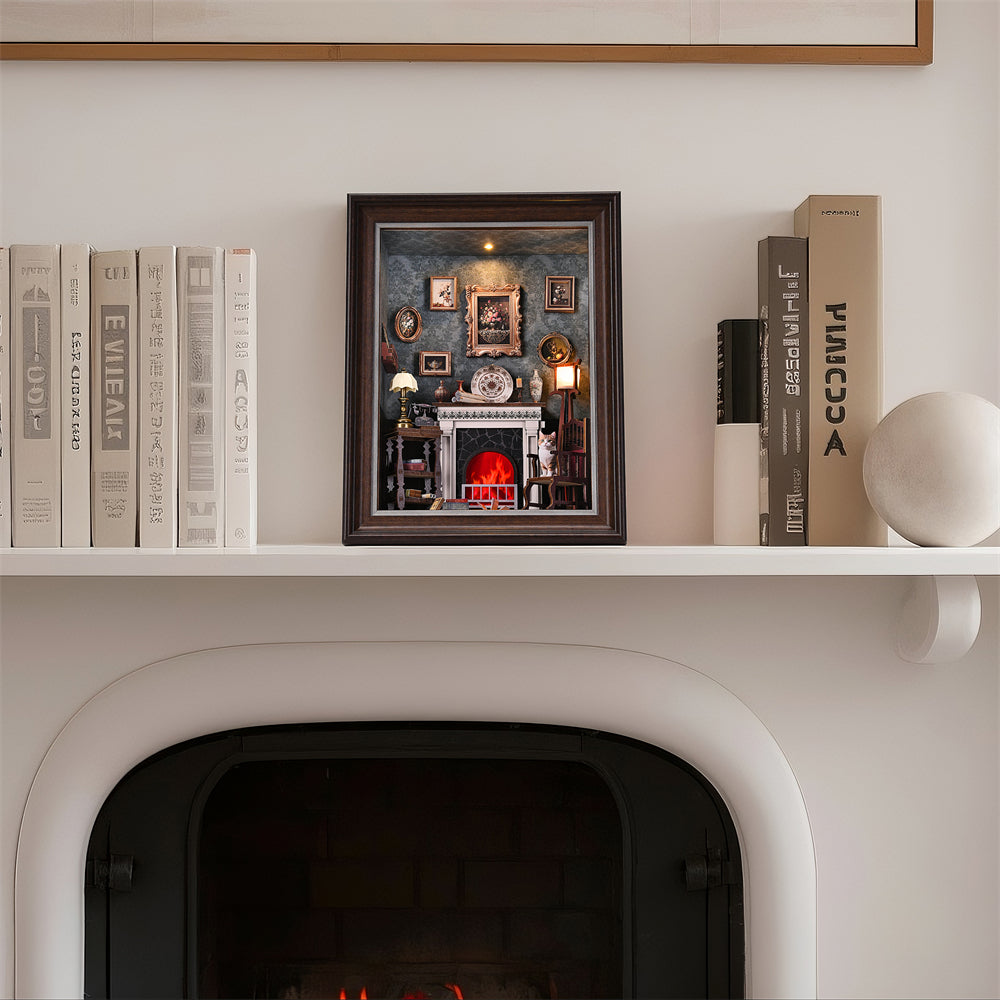 Vintage Fireplace Frame Book Nook Kit