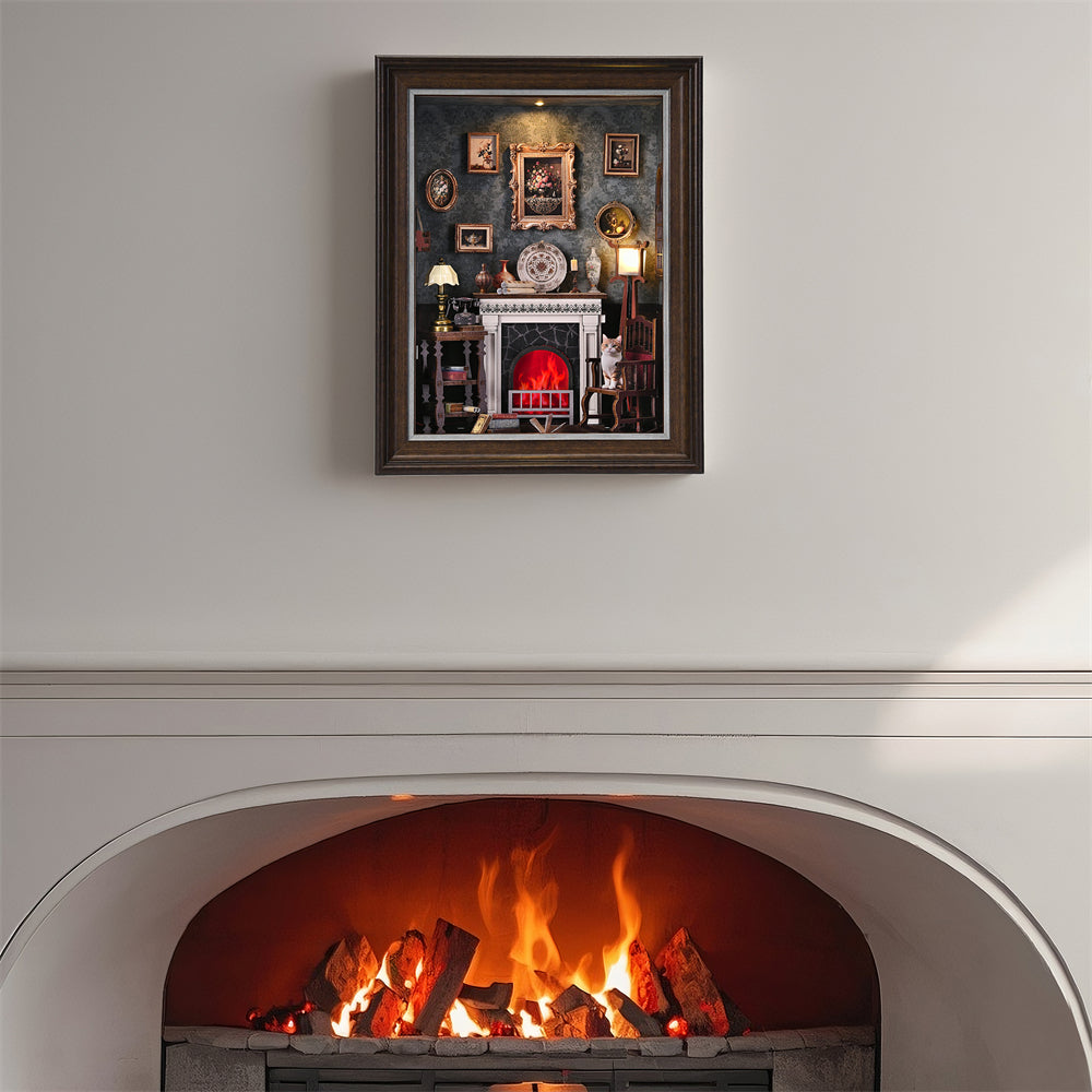 Vintage Fireplace Frame Book Nook Kit