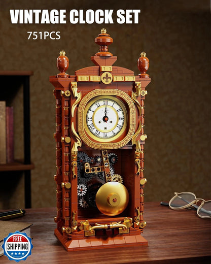 Vintage Pendulum Clock Building Block Kit