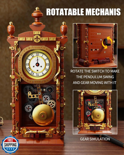 Vintage Pendulum Clock Building Block Kit