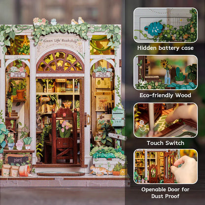 Green Life Bookshop DIY Miniature House