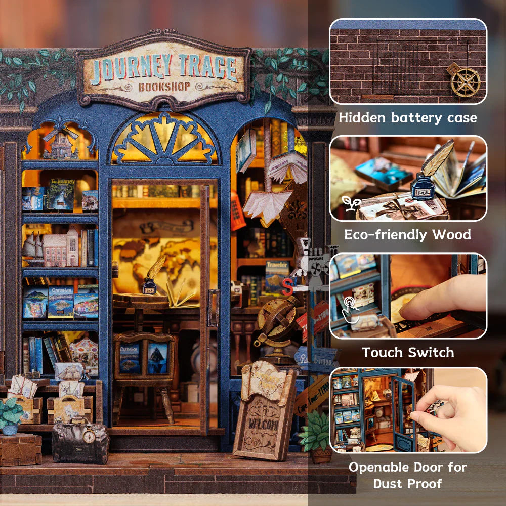 Journey Trace Bookshop DIY Miniature House