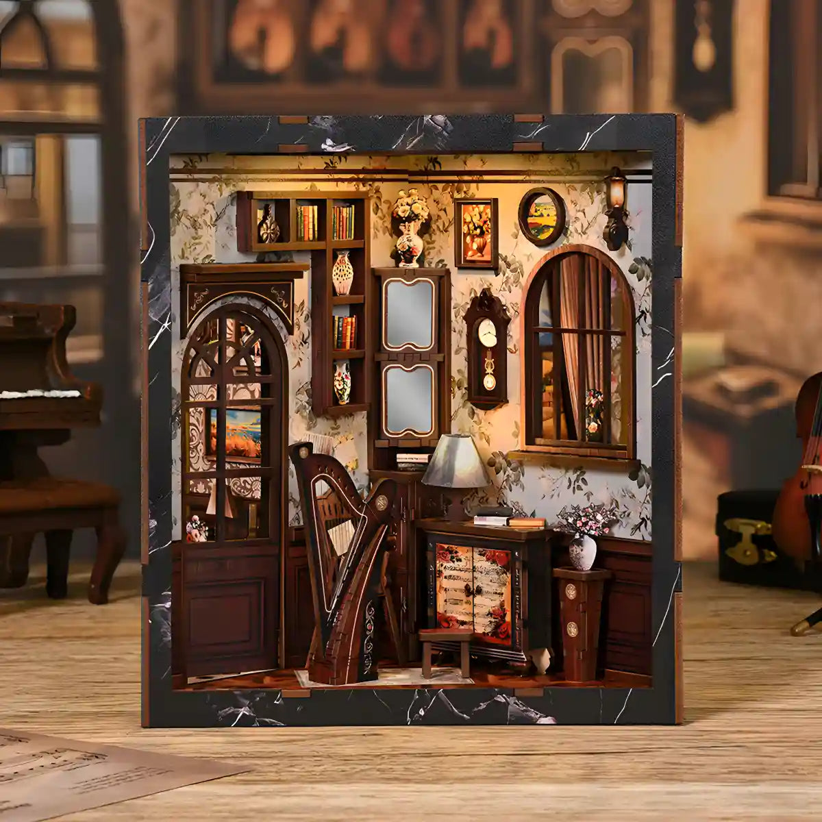 European Melody Musical Instrument Box DIY Book Nook Kit