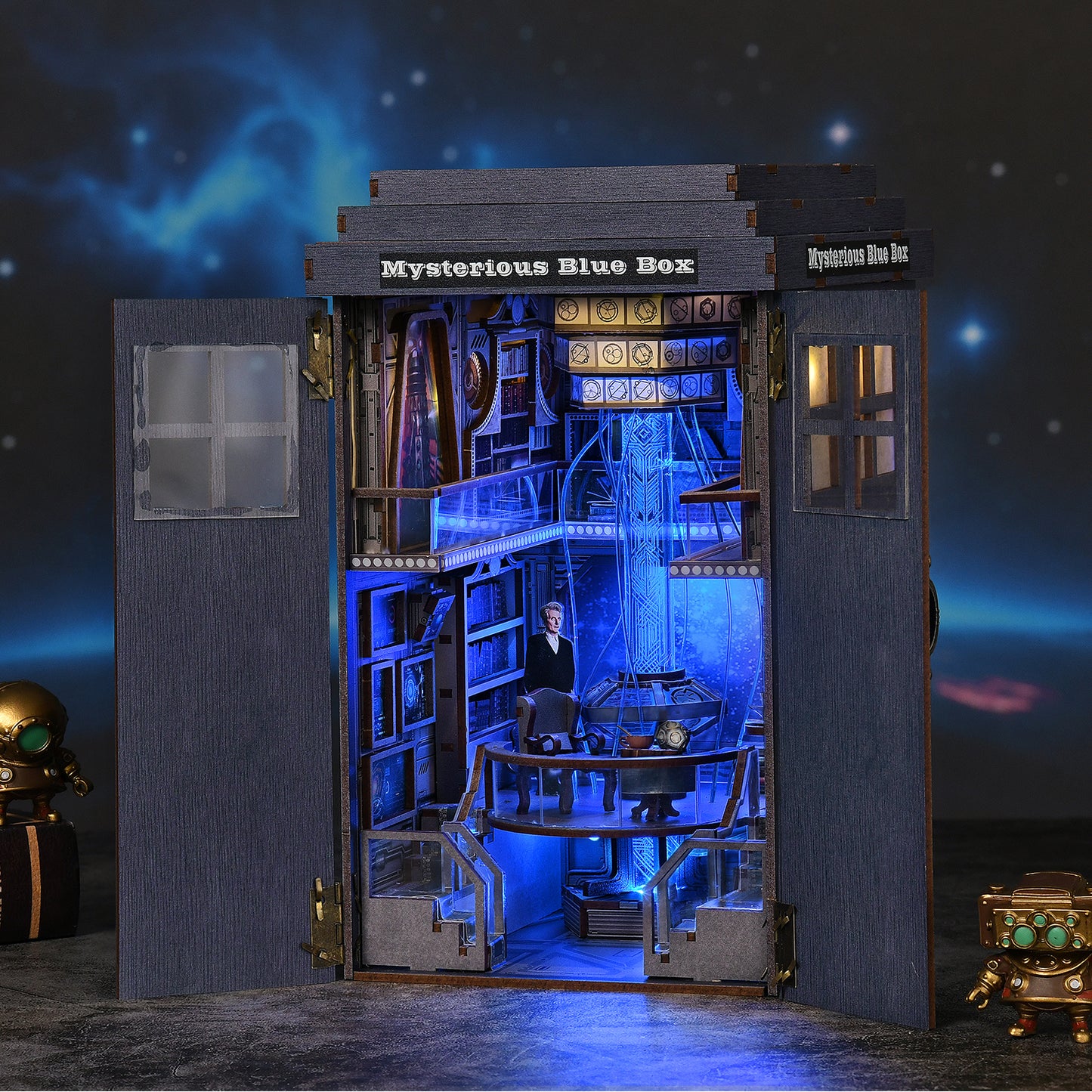 Mysterious Blue Box DIY Book Nook Kit