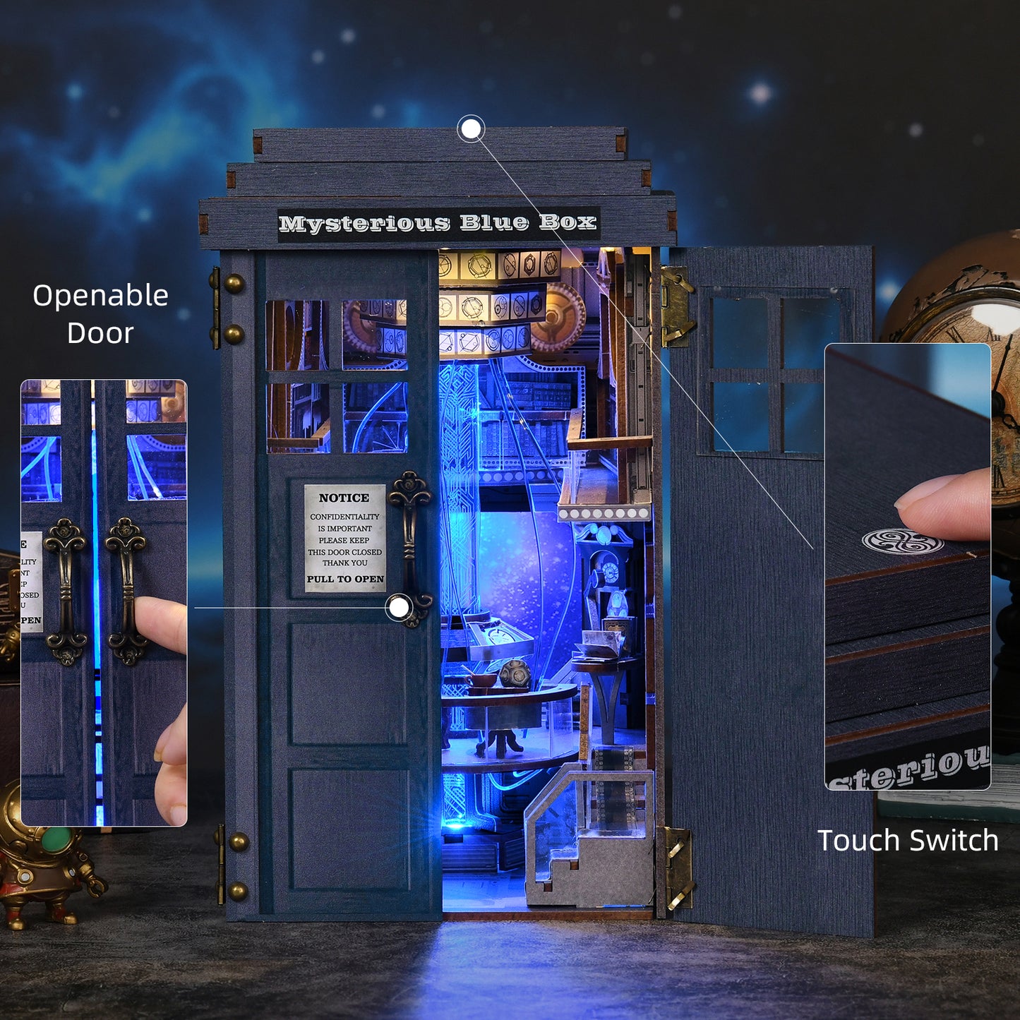 Mysterious Blue Box DIY Book Nook Kit
