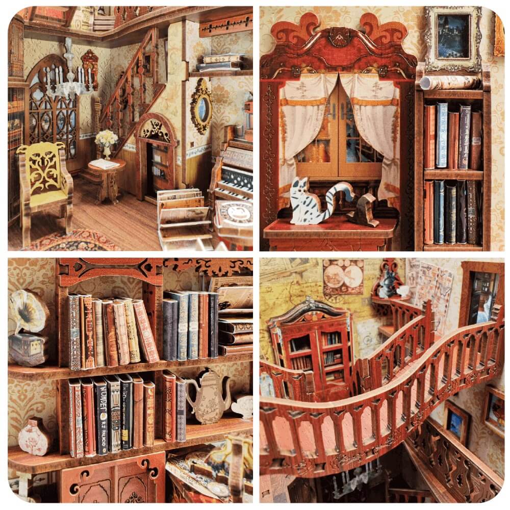 Vintage Library Book Nook Kit