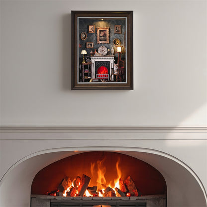 Vintage Fireplace Frame Book Nook Kit