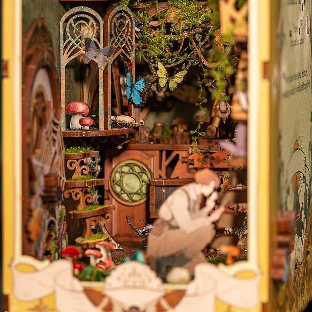 Insect Story DIY Book Nook Kit, Souvenirs Entomologiques inspired bookshelf insert decor miniature, 3d wooden puzzles - zoom in