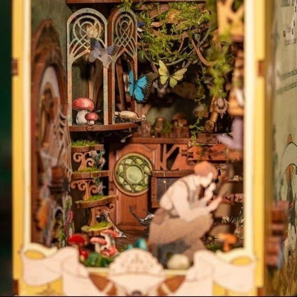 Insect Story DIY Book Nook Kit, Souvenirs Entomologiques inspired bookshelf insert decor miniature, 3d wooden puzzles - features