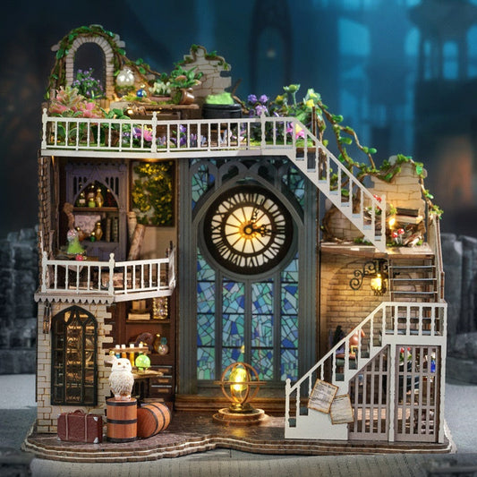 harry potter inspired Magic House DIY miniature house kit -  wooden diorama - DIY Dollhouse Craft